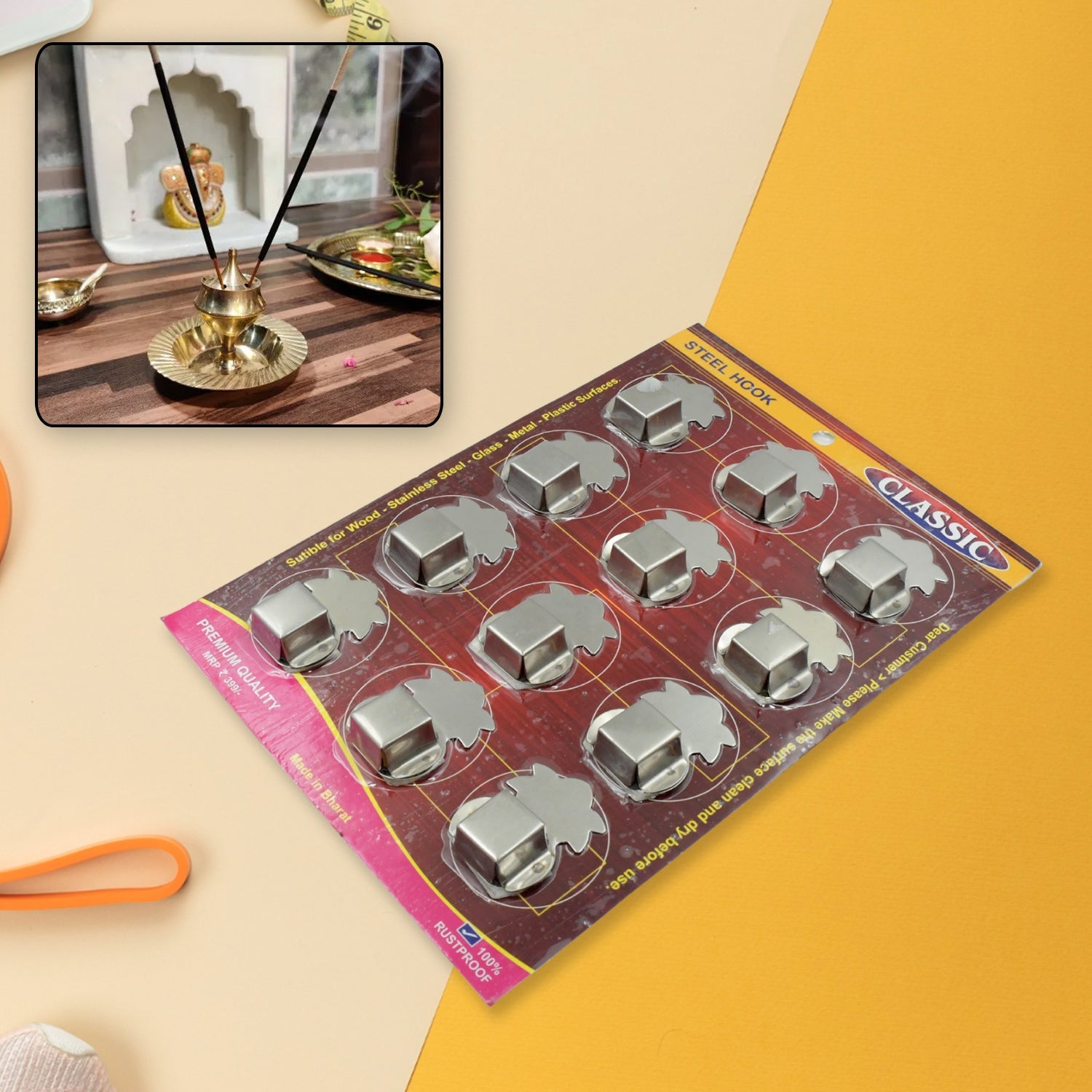 Stainless steel agarbatti stand, wall-mounted Stainless steel agarbatti stand, wall-mounted